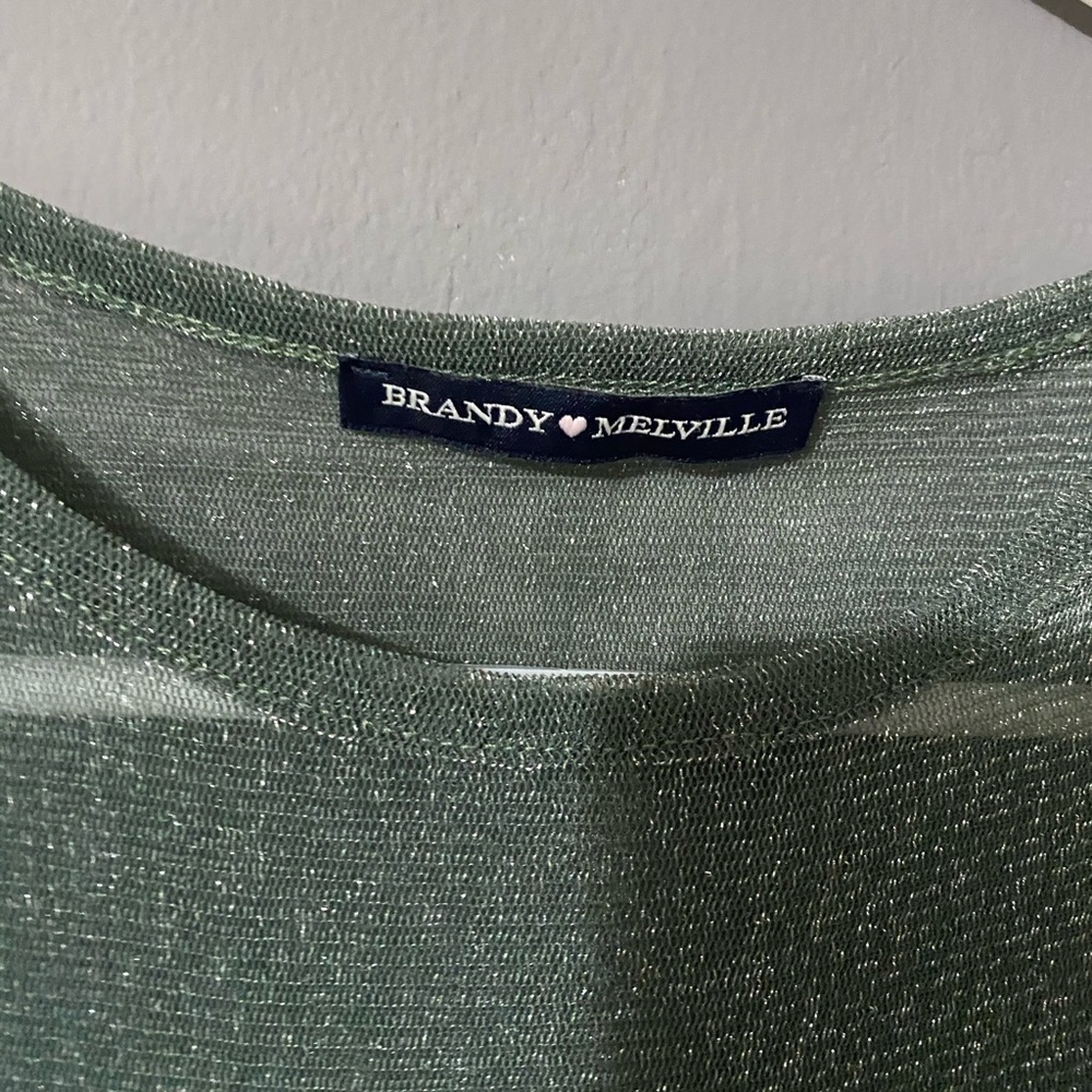 Brandy Melville Green Sheer Crop Top - size small - Picture 4 of 4